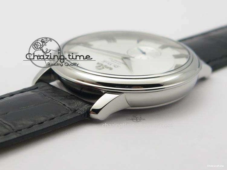 0205 Flexible De Ville MK 1:1 Best Edition SS White Dial On Black Leather Asian Seagull T1701 (Sec@6) 8244